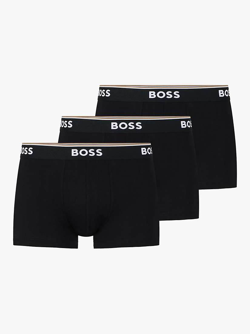 Buy BOSS Power Cotton Logo Waistband Trunks, Pack of 3 Online at johnlewis.com