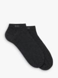 BOSS Logo Trainer Socks, Pack of 2, Charcoal