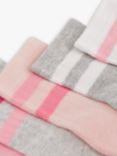 John Lewis Kids' Sport Striped Tube Socks, Pack of 5, Pink/Multi