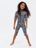 John Lewis Kids' Leopard Sunpro Swimsuit, Multi