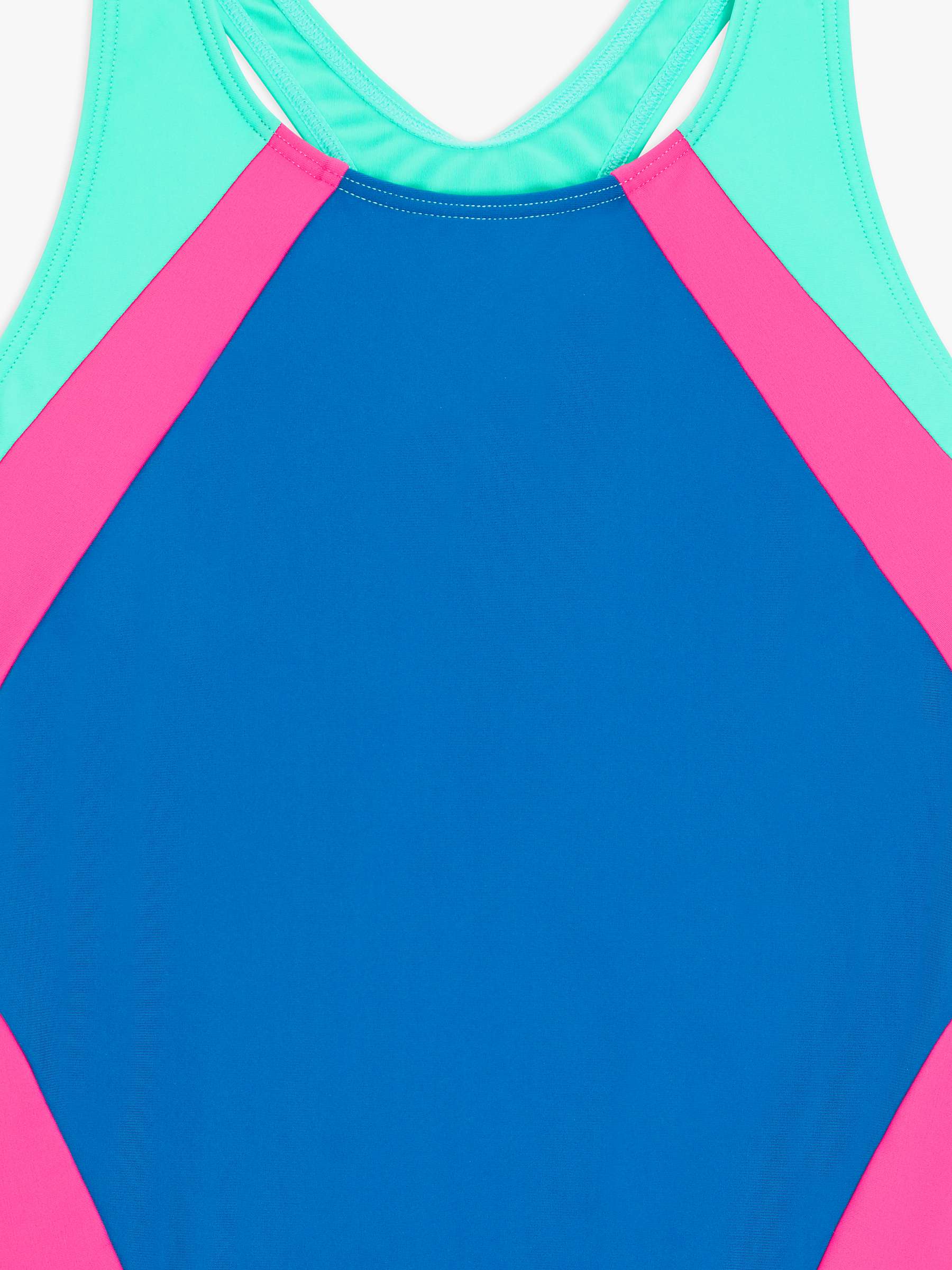 John Lewis Kids' Colour Block Swimsuit, Blue at John Lewis & Partners