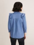 Phase Eight Maryam Ruffle Front Blouse, Denim