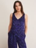 Phase Eight Coletta Leopard Print Top, Ultra Violet