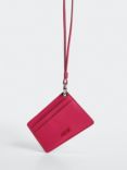 Mango Trap Faux Leather Logo Card Holder, Bright Pink