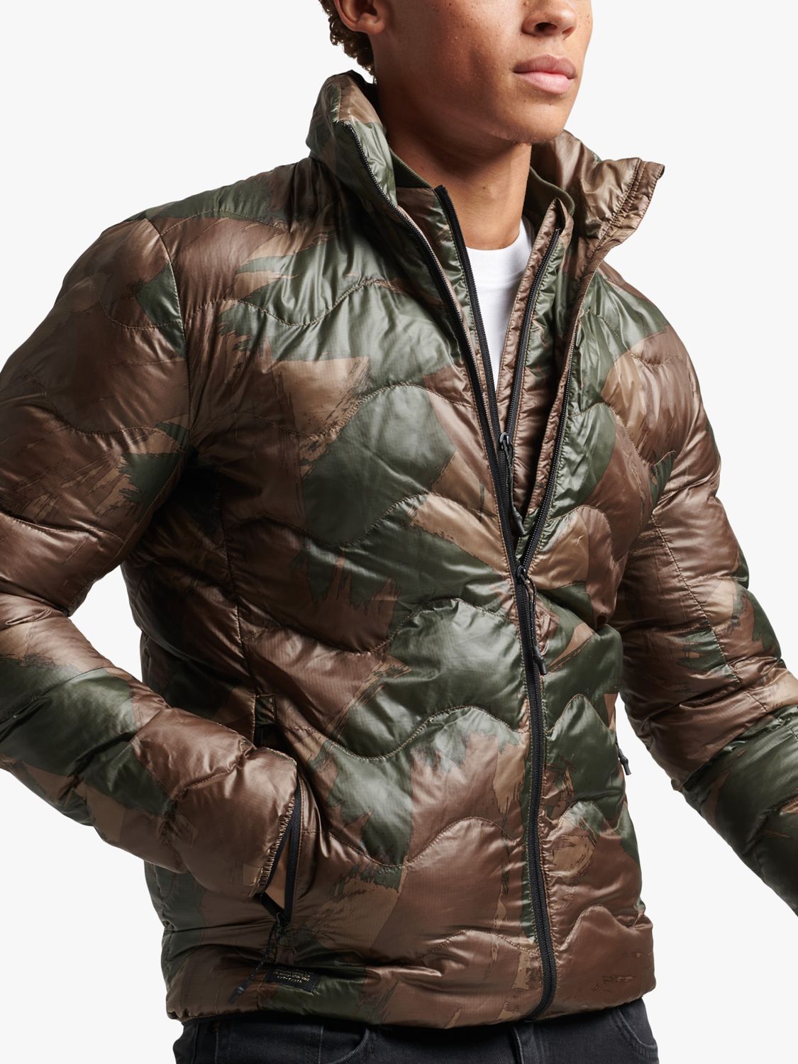 Superdry Mid Layer Padded Zip Jacket, Brush Camo Aop at John Lewis &  Partners