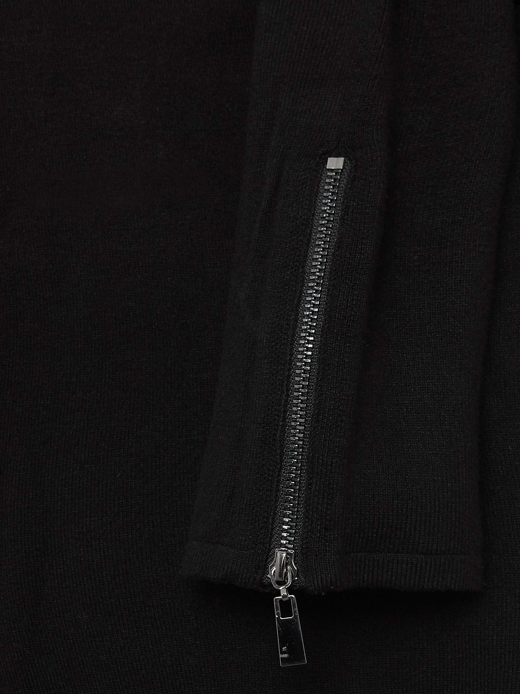 Phase Eight Zip Cuff Detail Top, Black at John Lewis & Partners