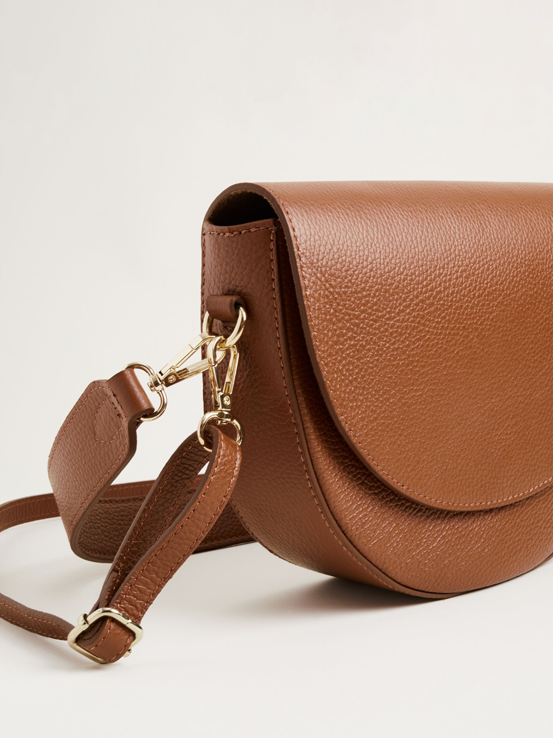 Phase Eight Textured Leather Cross Body Bag, Tan at John Lewis & Partners