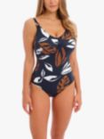 Fantasie Lake Orta Palm Print Underwired Swimsuit, French Navy