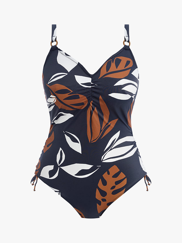 Fantasie Lake Orta Palm Print Underwired Swimsuit, French Navy, 34D