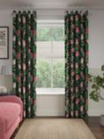 Sanderson King Protea Pair Lined Eyelet Curtains, Teal