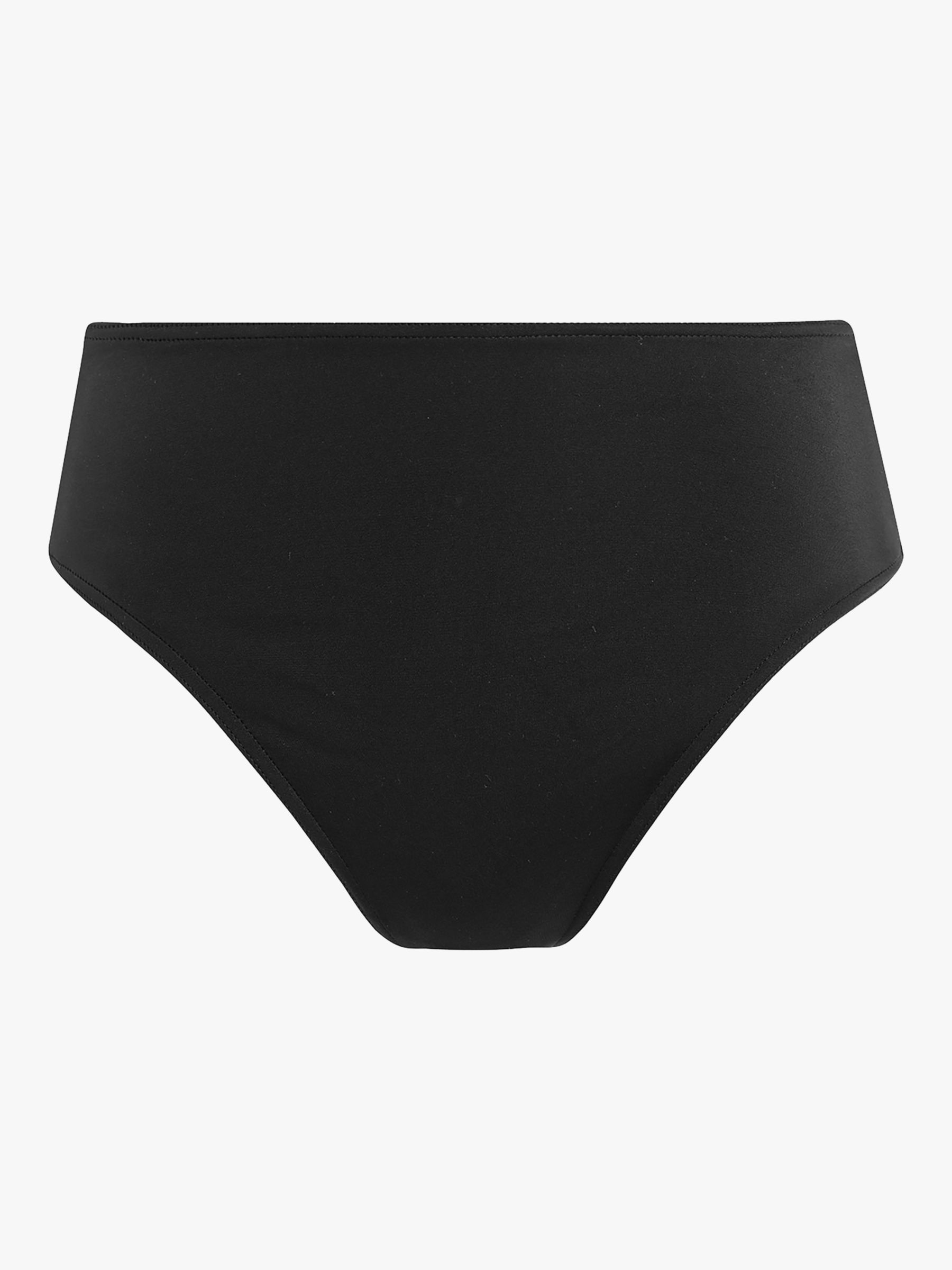 Freya Jewel Cove Plain High Waist Bikini Bottoms, Black, S