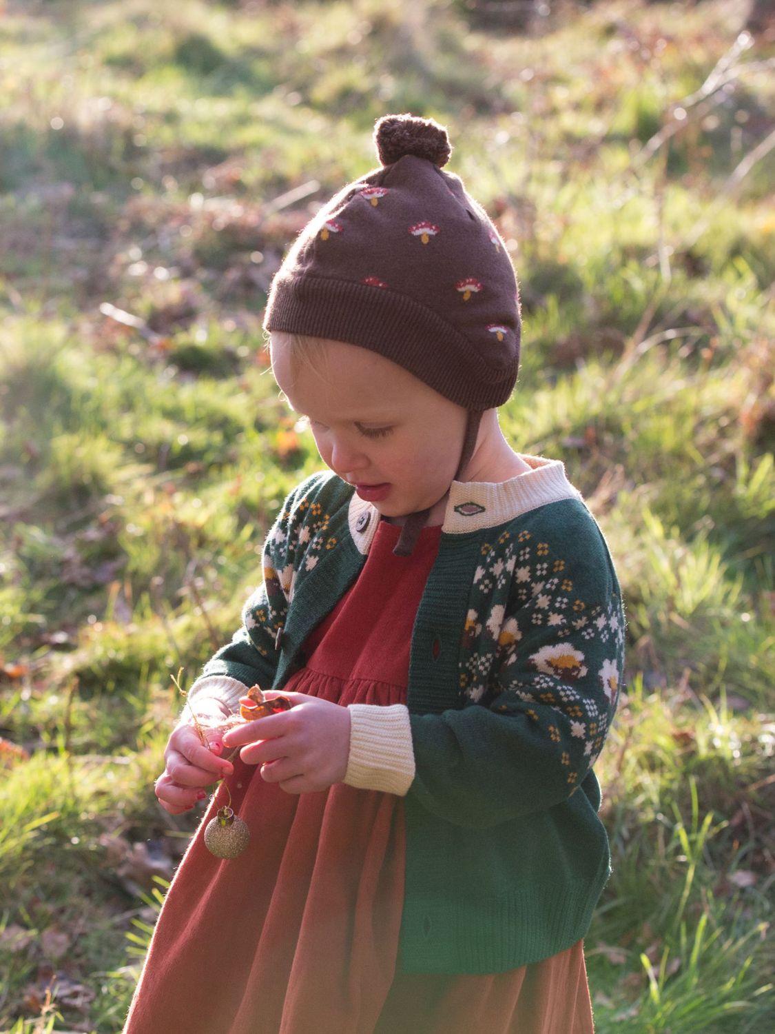 Buy Little Green Radicals Kids' Toadstool Knit Hat, Brown Online at johnlewis.com
