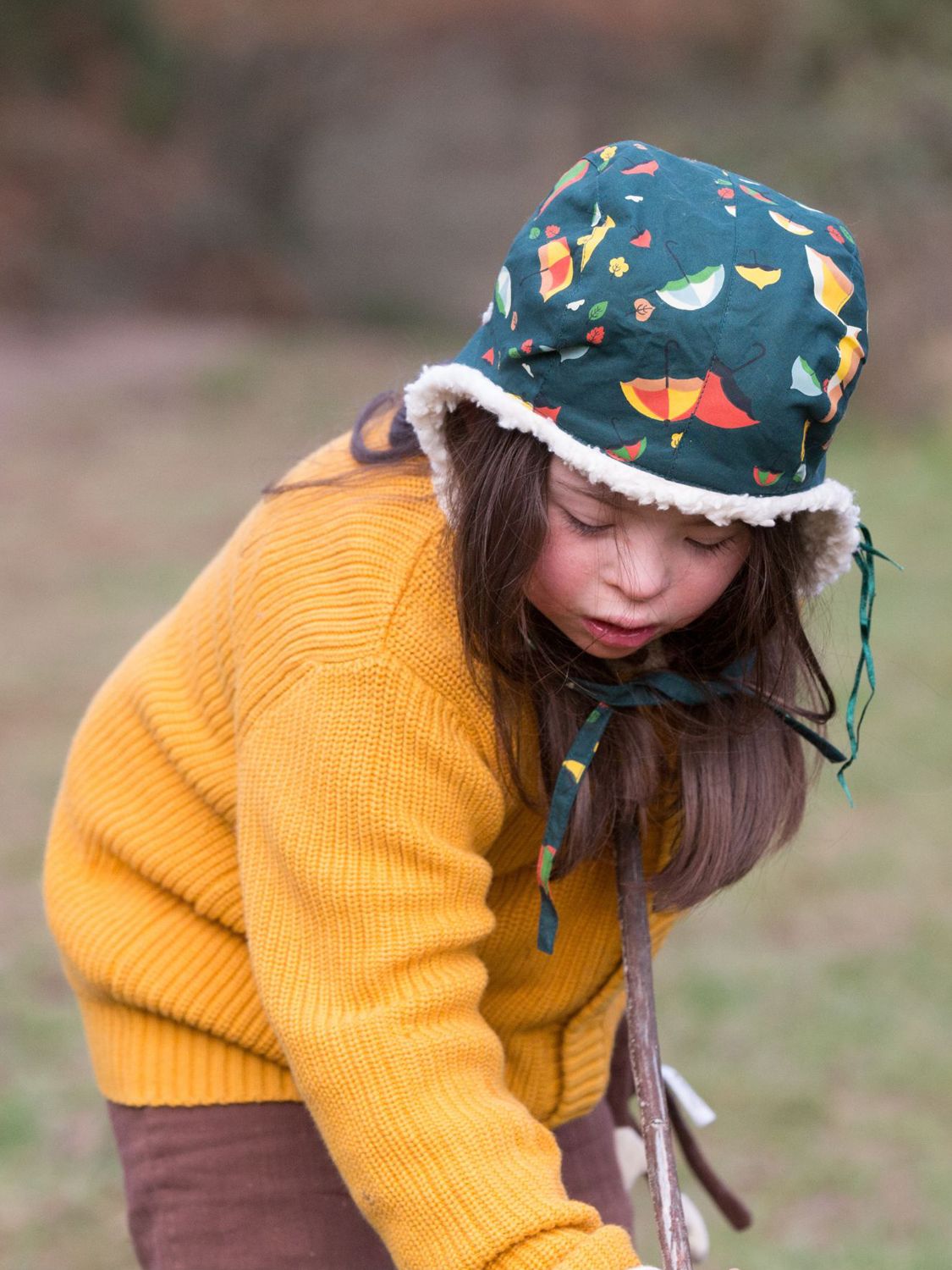 Buy Little Green Radicals Kids' Windy Day Sherpa Fleece Hat, Green Online at johnlewis.com