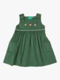 Little Green Radicals Kids' Toadstool Cord Pinny Dress, Green