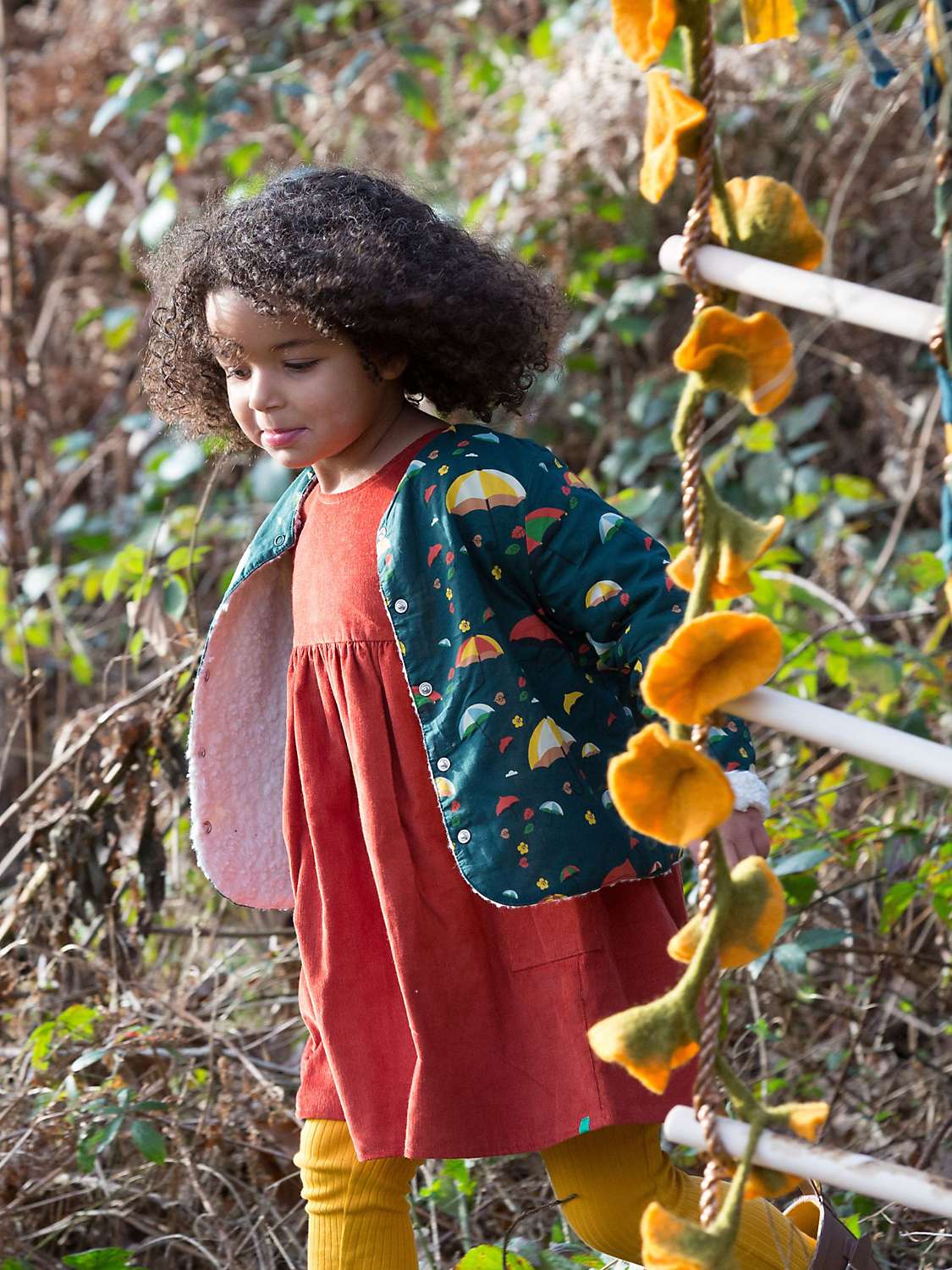 Buy Little Green Radicals Kids' Reversible Windy Day Cosy Sherpa Fleece Jacket, Multi Online at johnlewis.com
