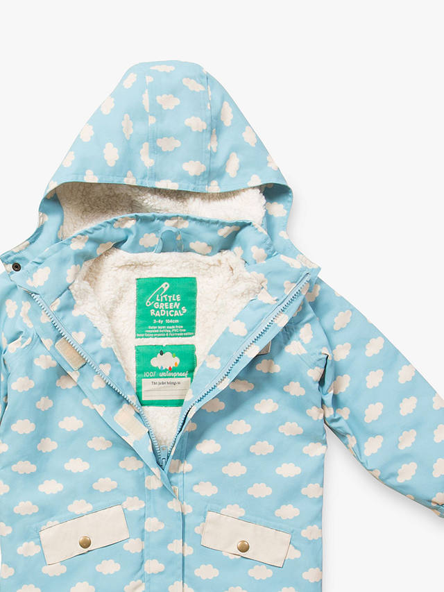 Little Green Radicals Kids' Cloud Waterproof Raincoat, Light Blue