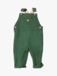 Little Green Radicals Baby Embroidered Toadstool Classic Cord Dungarees, Green