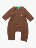 Little Green Radicals Baby Embroidered Toadstool Romper, Brown
