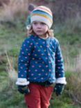 Little Green Radicals Kids' Toadstools Reversible Cosy Sherpa Fleece Jacket, Blue