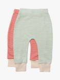 Little Green Radicals Baby Organic Striped Wriggle Bottom Trousers, Pack of 2