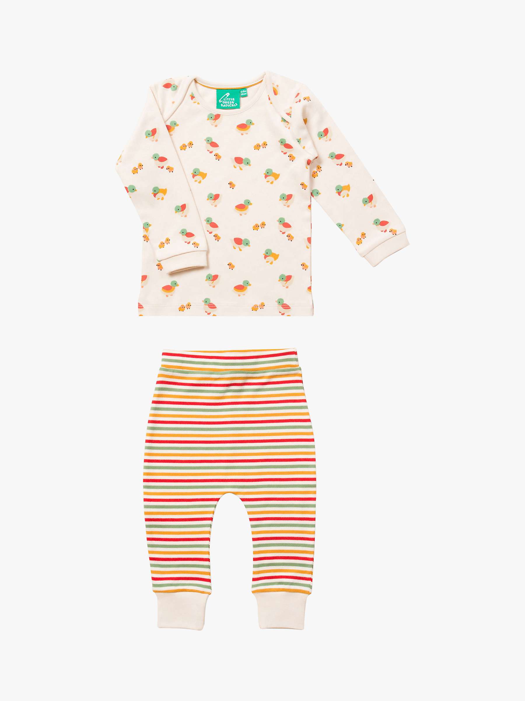 Buy Little Green Radicals Kids' Weather For Ducks Organic T-Shirt & Jogger Set, Cream Online at johnlewis.com