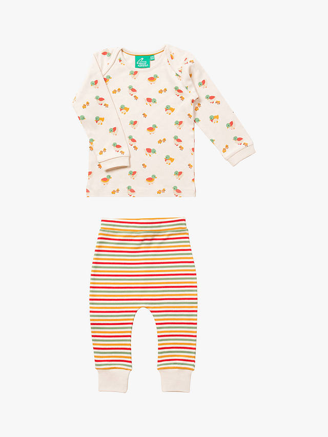Little Green Radicals Kids' Weather For Ducks Organic T-Shirt & Jogger Set, Cream