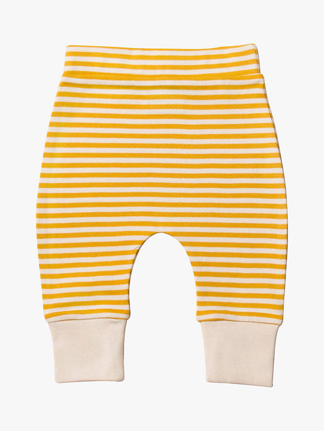 Little Green Radicals Baby Organic Striped Wriggle Bottom Trousers, Pack of 2, Golden/Green