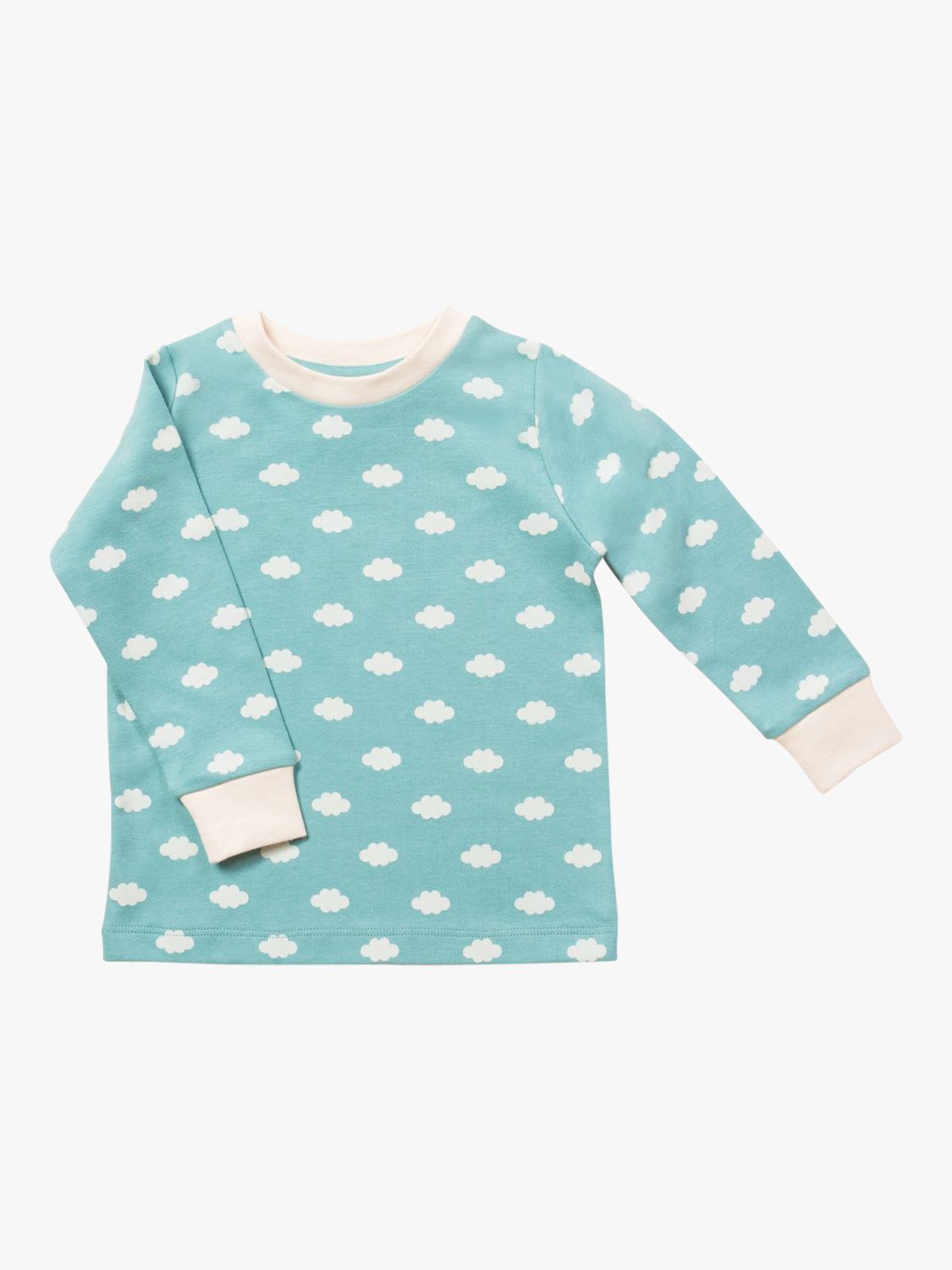 Little Green Radicals Kids' Fluffy Cloud Long Sleeve T-Shirt, Light Blue, 9-12 months