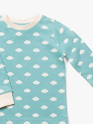 Little Green Radicals Kids' Fluffy Cloud Long Sleeve T-Shirt, Light Blue