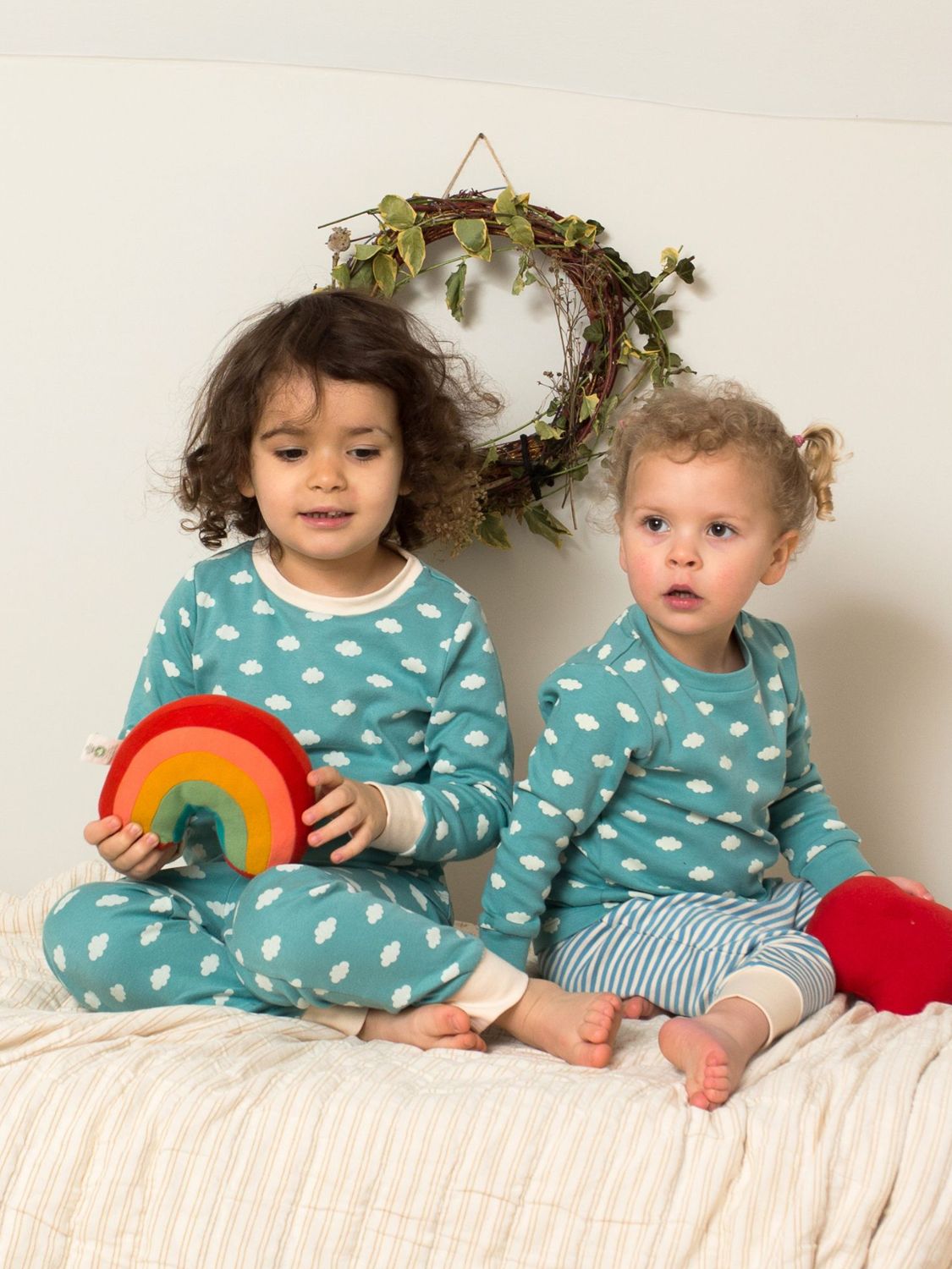 Little Green Radicals Kids' Fluffy Cloud Long Sleeve T-Shirt, Light Blue, 9-12 months