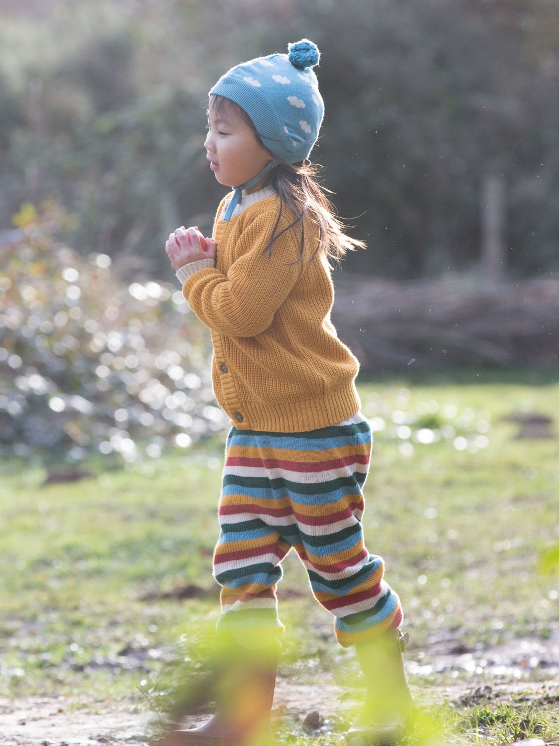 Little Green Radicals Stripe Knitted Joggers, Rainbow at John Lewis &  Partners