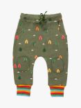 Little Green Radicals Kids' Winter Woods Knee Patch Cosy Joggers, Green