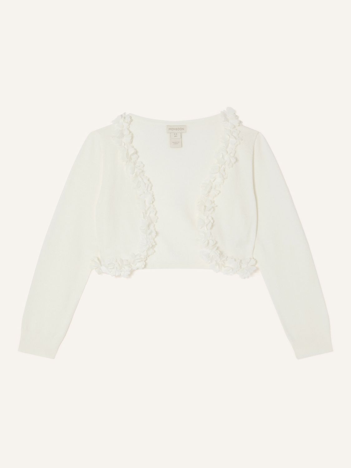 Buy Monsoon Baby Floral 3D Cardigan, Ivory Online at johnlewis.com