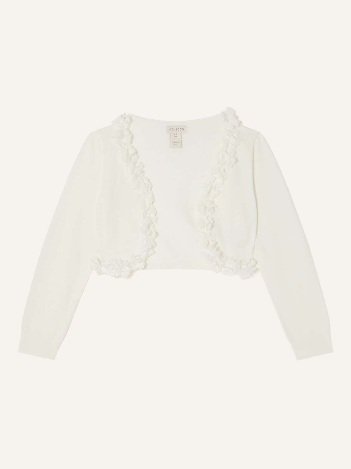 Buy Monsoon Baby Floral 3D Cardigan, Ivory Online at johnlewis.com