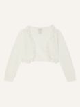 Monsoon Baby Floral 3D Cardigan, Ivory