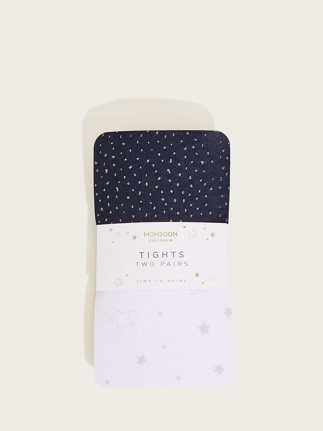 Buy Monsoon Kids' Star & Sparkle Tights, Pack of 2, Multi Online at johnlewis.com