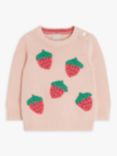 John Lewis Baby Strawberry Knitted Jumper, Pink