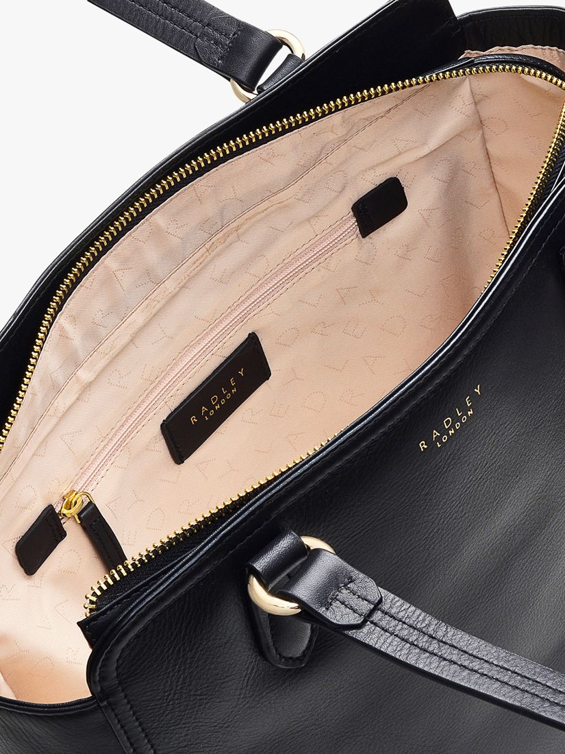 Radley Upper Grove Leather Tote Bag, Black at John Lewis & Partners