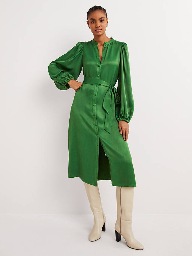 Boden Satin Midi Shirt Dress