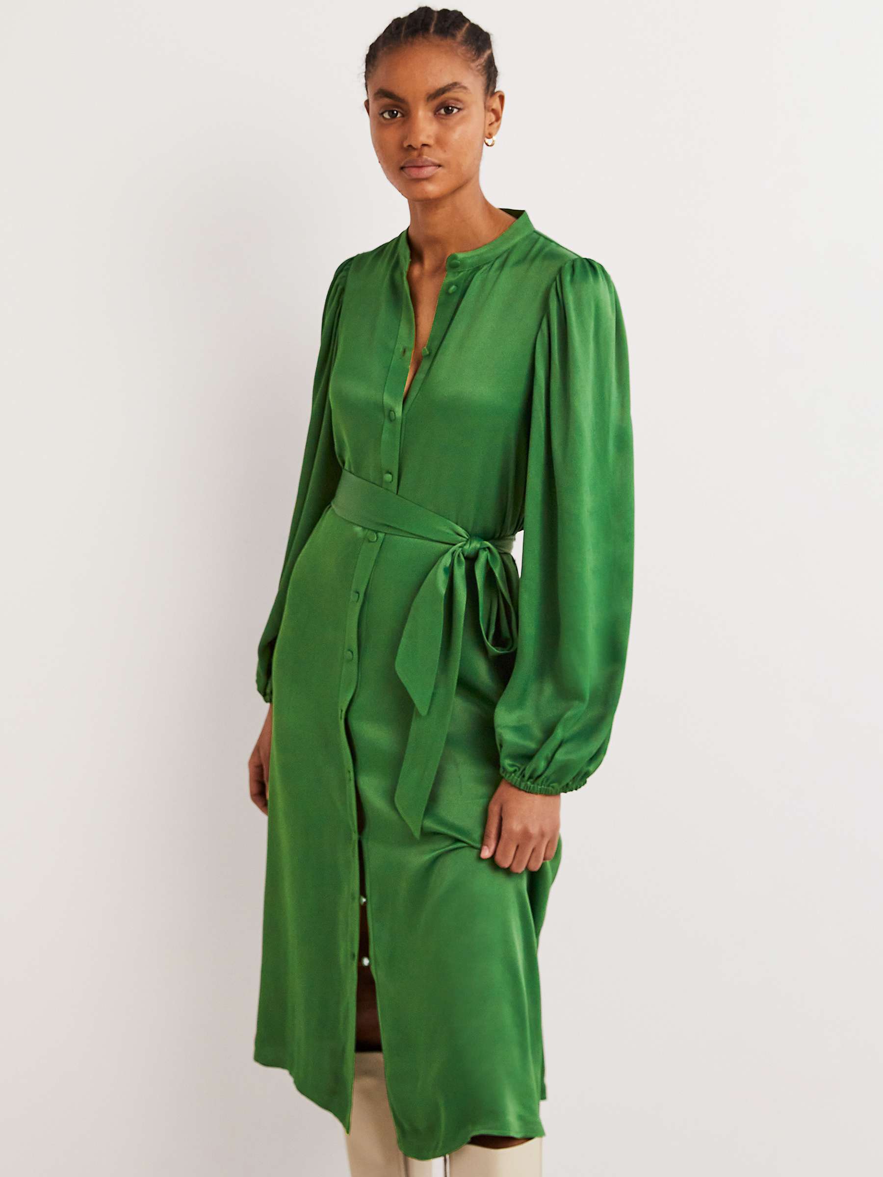 Buy Boden Satin Midi Shirt Dress Online at johnlewis.com