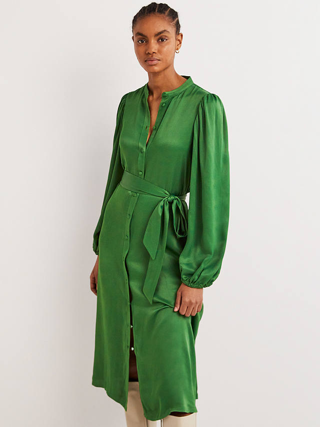 Boden Satin Midi Shirt Dress