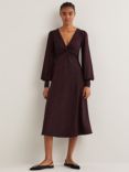 Boden Metallic Jersey Midi Dress, Purple Sparkle