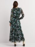 Boden Floral Metallic Detail Maxi Dress, Black Petal