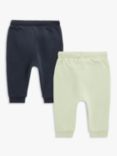 John Lewis Baby Plain Cuffed Ankle Joggers, Pack of 2