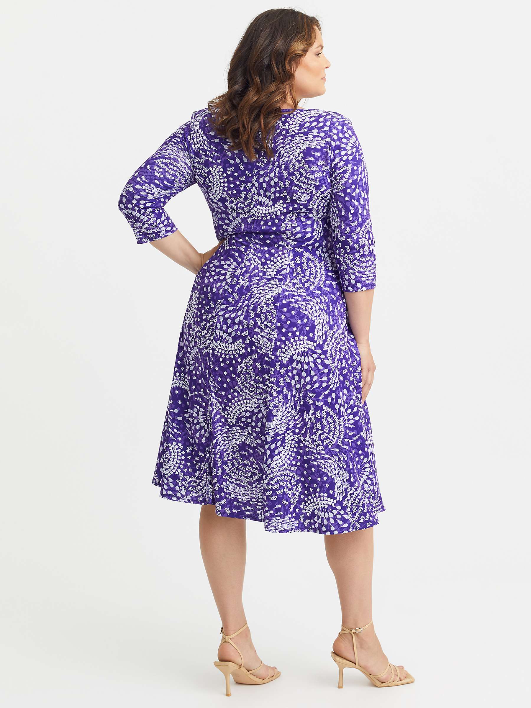 Buy Scarlett & Jo Claudia Swirl Print Twist Front Midi Dress, Purple/Multi Online at johnlewis.com