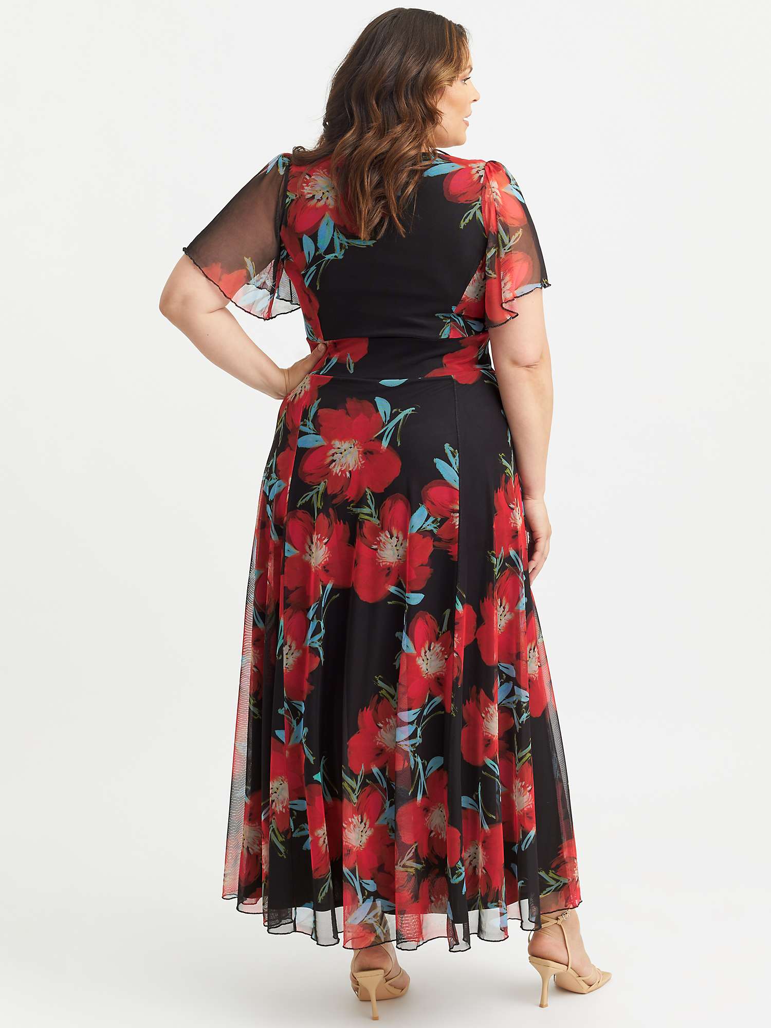 Buy Scarlett & Jo Kemi Floral Print Maxi Dress, Black/Scarlet Online at johnlewis.com