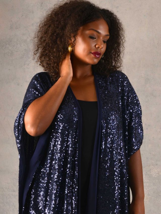 Glitter kimono clearance jacket