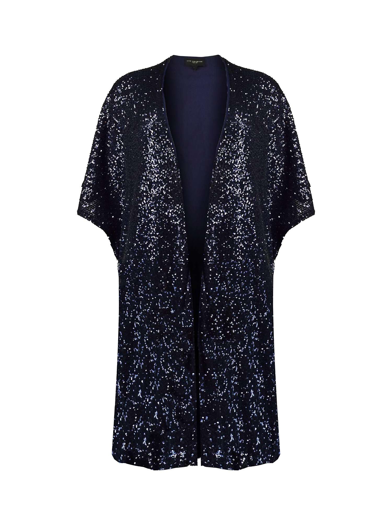 Live Unlimited Sequin Longline Kimono Jacket, Blue at John Lewis & Partners