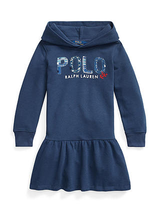Ralph Lauren Kids' Appliqué Logo Jumper Dress, Rustic Navy
