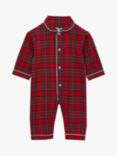 Trotters Baby Brushed Cotton Tartan Sleepsuit, Christmas Red